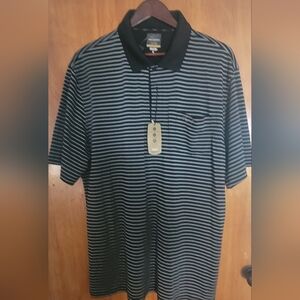 Greg Norman / Tasso Elba Polo PlayDry Golf Shirt XL Black & White BRAND NEW NWT